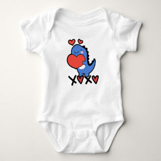 XOXO Valentine's Day 2026 Cute Dino Baby Bodysuit