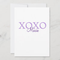 Xoxo valentine's day add name purple pastel minima