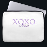 Xoxo valentine's day add name purple pastel minima laptop sleeve<br><div class="desc">beautiful design</div>