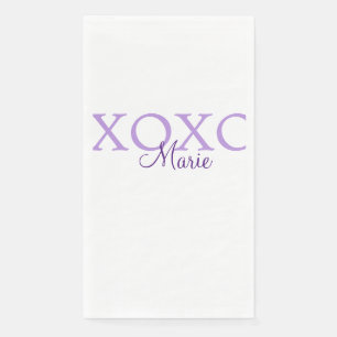 Xoxo valentine's day add name purple pastel minima napkin