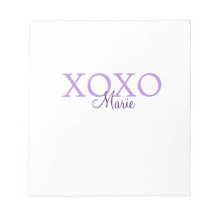 Xoxo valentine's day add name purple pastel minima notepad