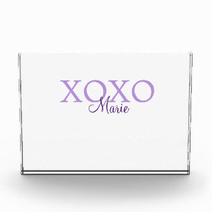 Xoxo valentine's day add name purple pastel minima photo block