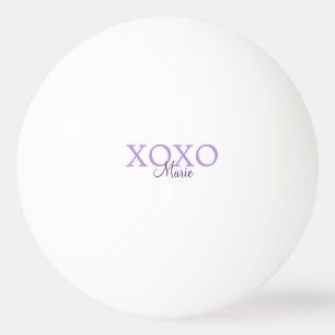 Xoxo valentine's day add name purple pastel minima ping pong ball