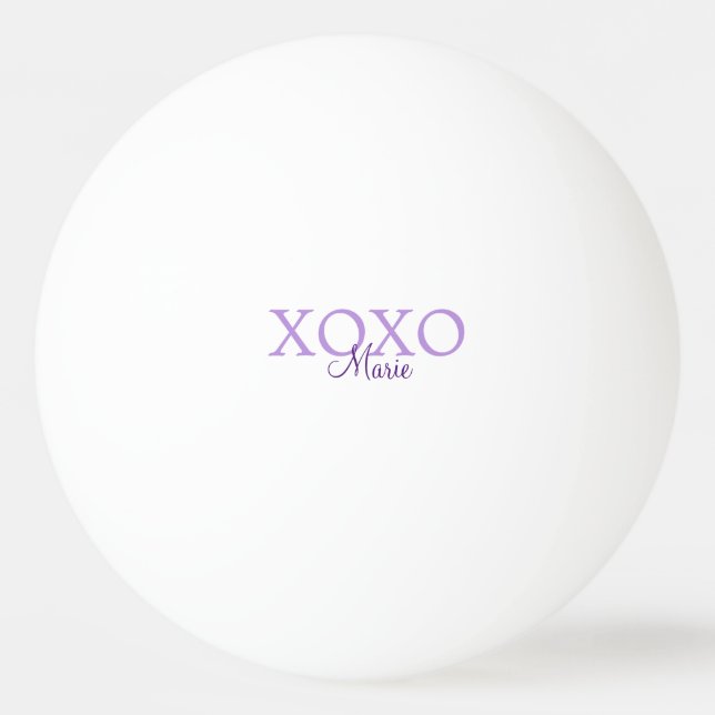 Xoxo valentine's day add name purple pastel minima ping pong ball (Front)