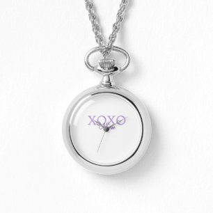 Xoxo valentine's day add name purple pastel minima watch