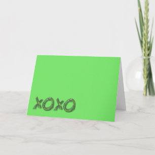 xoxo, Valentine's Day Card Plain green