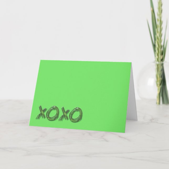 xoxo, Valentine's Day Card Plain green (Front)