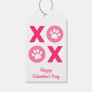 XOXO Valentine's Day Paw Print Gift Tags