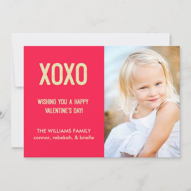 XOXO Valentine's Day Photo Card (Front)