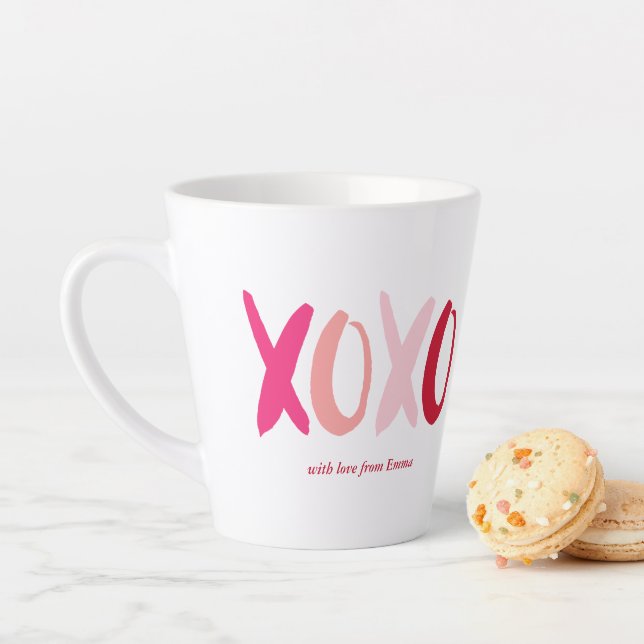 "XOXO" Valentines Day Photo Latte Mug (In Situ)