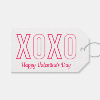 XOXO Valentine's Day Pink and White Gift Tags