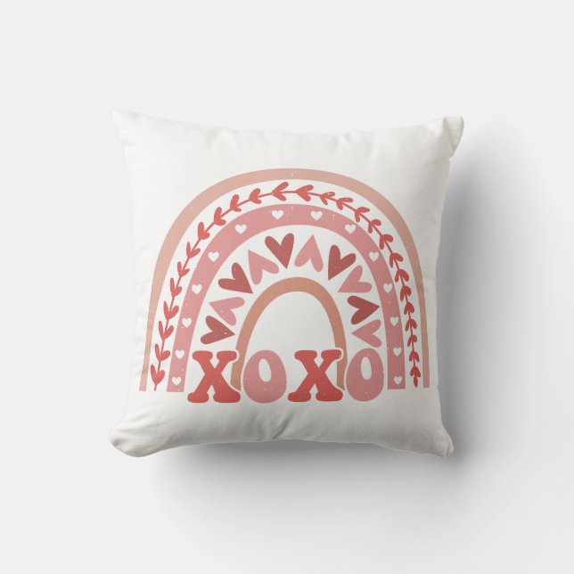 XOXO Valentine's Day Rainbow Cushion (Front)