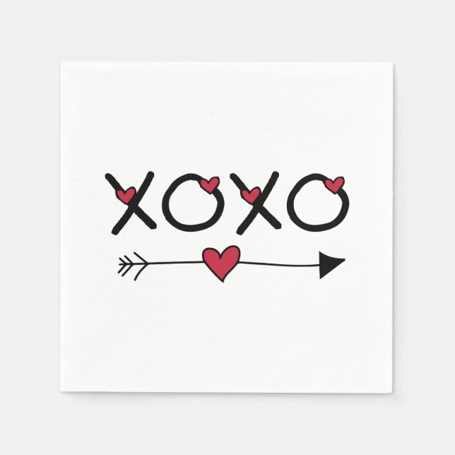 XOXO Valentines Napkin (Front)