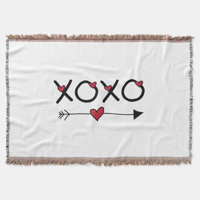 XOXO Valentines Throw Blanket (Front)
