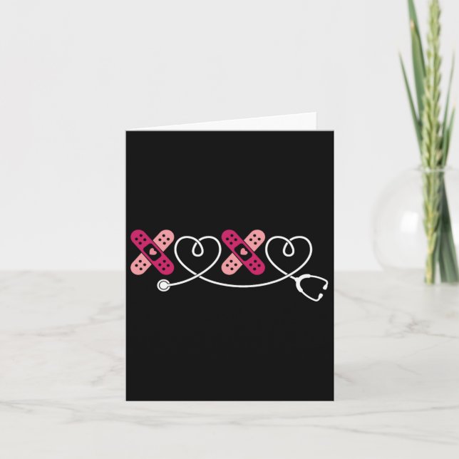 Xoxo Xo Xo Nurse Stethoscope Valentine Men Women K Card (Front)
