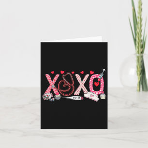 Xoxo Xo Xo Nurse Valentine Men Women Kids  Card