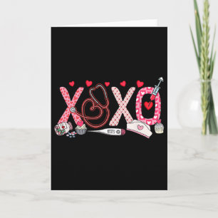 Xoxo Xo Xo Nurse Valentine Men Women Kids  Card