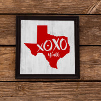 XOXO, Y'all - Red Texas State Shape