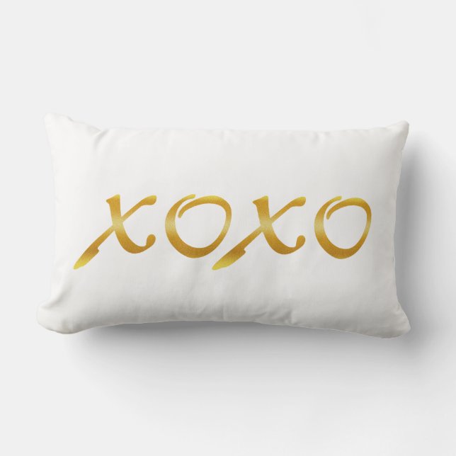 XOXO's in Gold Lumbar Cushion (Front)