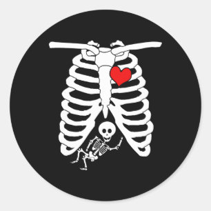 Xray Maternity Shirt Pregnant Skeleton Women Men  Classic Round Sticker