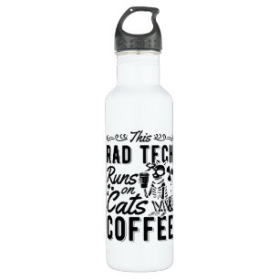 Xray Radiology This Rad Tech Runs Cats And Coffee 710 Ml Water Bottle
