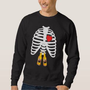 Xray Skeleton Rib Cage Beer Bottle Mug Halloween D Sweatshirt