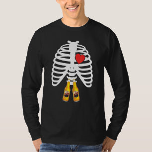 Xray Skeleton Rib Cage Beer Bottle Mug Halloween D T-Shirt