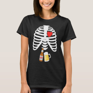 Xray Skeleton Rib Cage Beer Bottle Mug Halloween D T-Shirt
