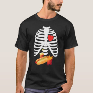 Xray Skeleton Rib Cage Beer Hot Dogs Halloween Hot T-Shirt