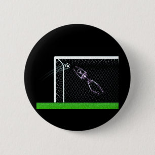 XRAY SKELETON SOCCER GOALIE ORIGINAL 6 CM ROUND BADGE