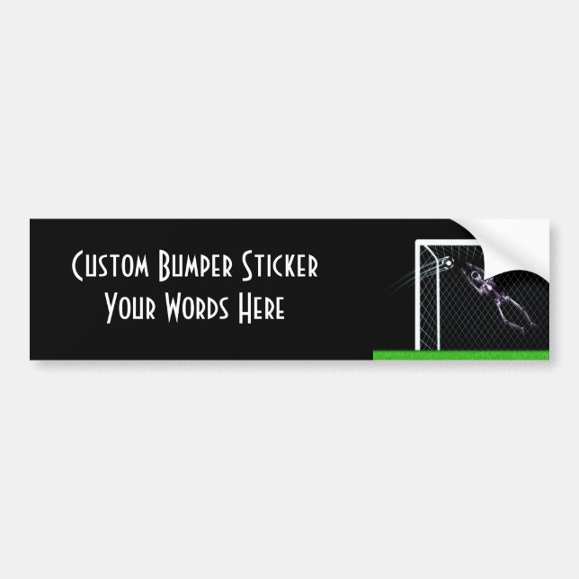 XRAY SKELETON SOCCER GOALIE ORIGINAL BUMPER STICKER (Front)