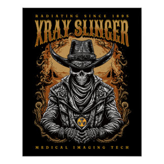 XRay Slinger Skeleton Cowboy Poster