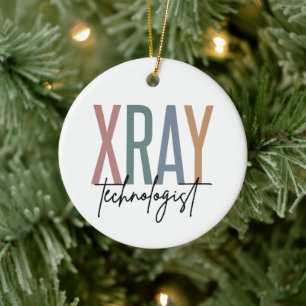 Xray Tech X-ray Technologist Multicolored gifts Ceramic Tree Decoration