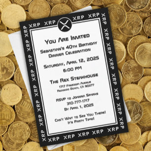 XRP Black and White Crypto Currency Custom Invitation