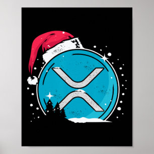 Xrp Christmas Hat Moonshot Ripple Crypto Merch To  Poster