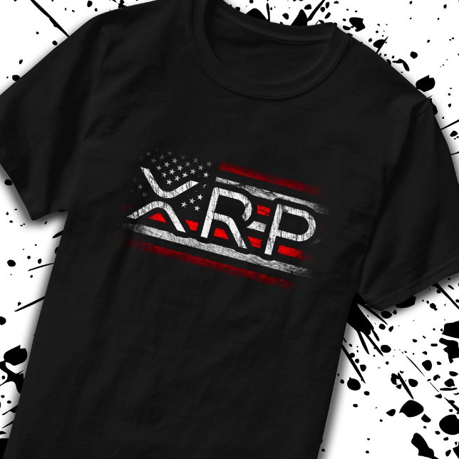 XRP Crypto Currency Cryptocurrency American Flag T-Shirt (Creator Uploaded)