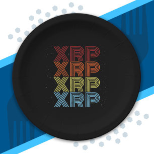 XRP Crypto Retro Vintage Cryptocurrency Meme Paper Plate