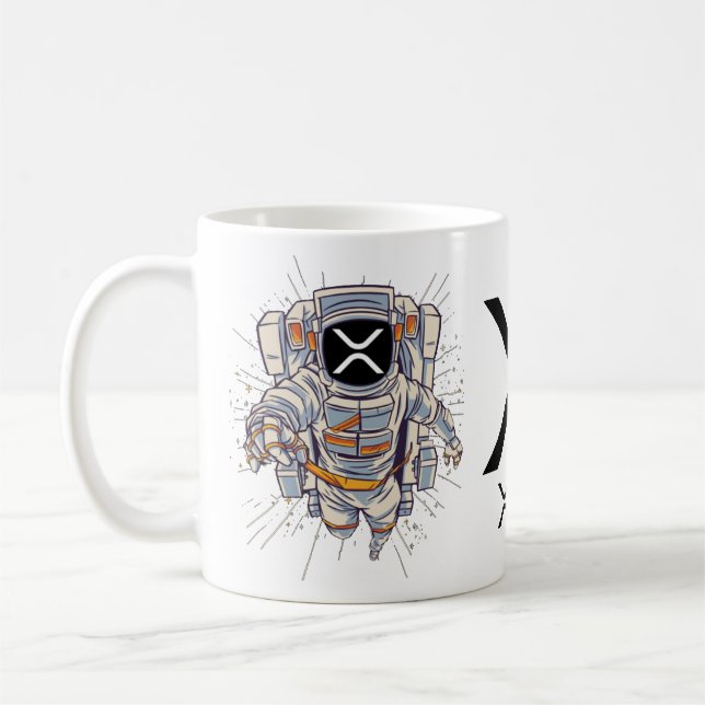 XRP cryptocurrency Astronaut Coffee Mug (Left)