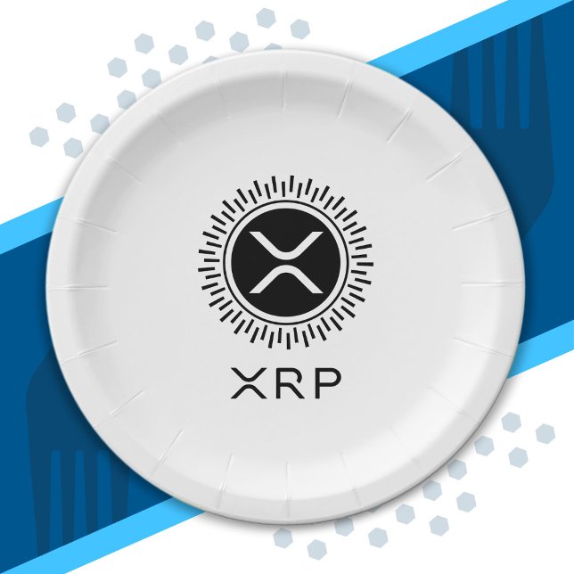 XRP Cryptocurrency Crypto Decorative Circle Logo Paper Plate (Creator Uploaded)