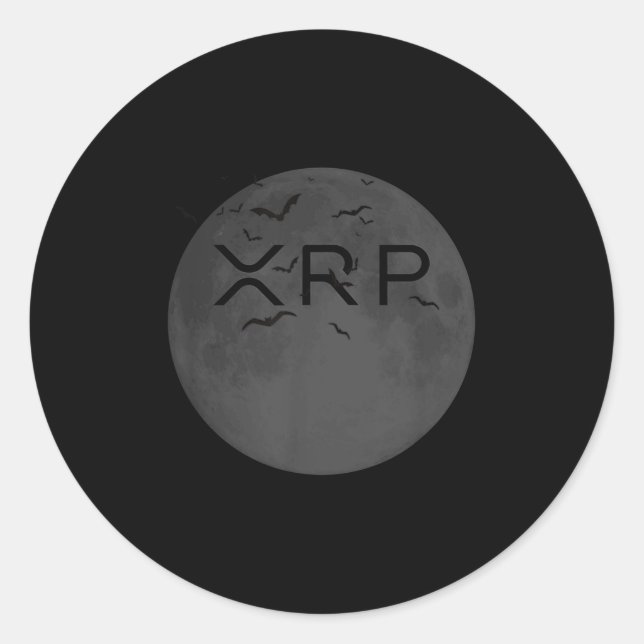 Xrp Halloween Moon Ripple Cryptocurrency  Classic Round Sticker (Front)