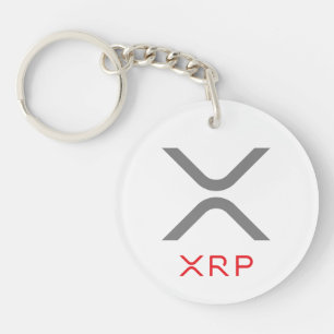 XRP Ripple Grey & Red Logo Keychain