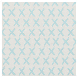 X's Allover - Light Powder Blue on White Fabric