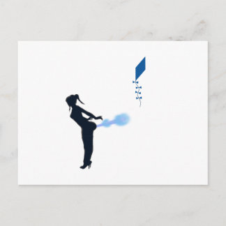 xtreme kite flying postcard