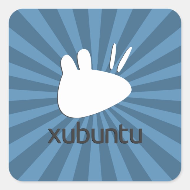 Xubuntu teal starburst square sticker (Front)