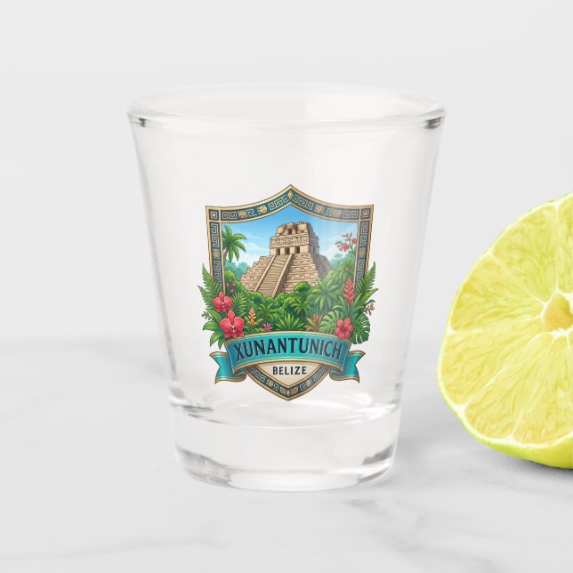Xunantunich Belise Shot Glass (Front)