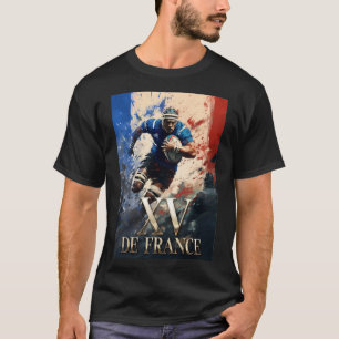 Xv from France, rugby poster, oval T-Shirt