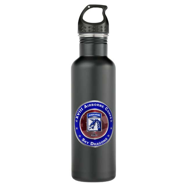 XVIII Airborne Corps  710 Ml Water Bottle (Front)