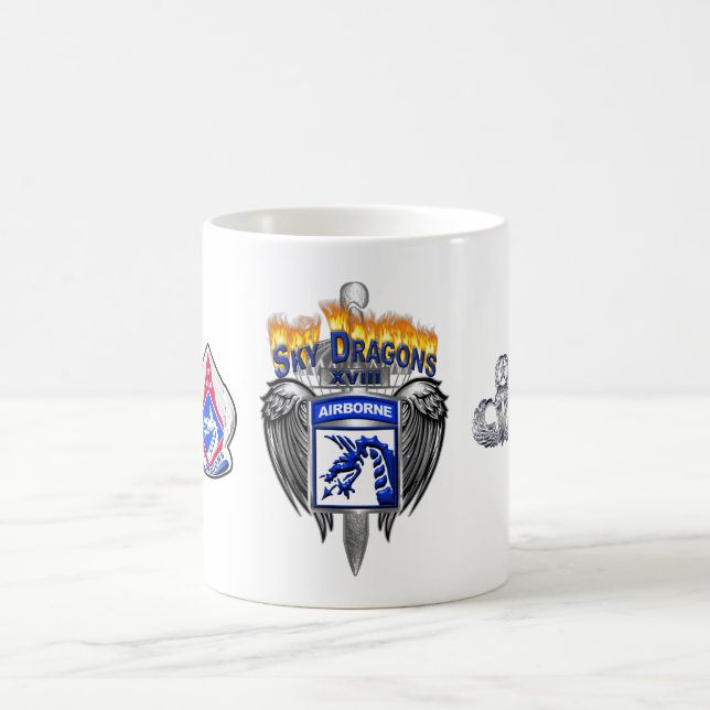 XVIII Airborne Corps Amazing Sky Dragons Coffee Mug (Center)