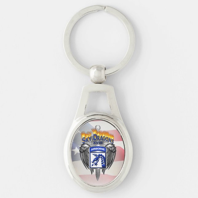 XVIII Airborne Corps Amazing Sky Dragons Key Ring (Front)