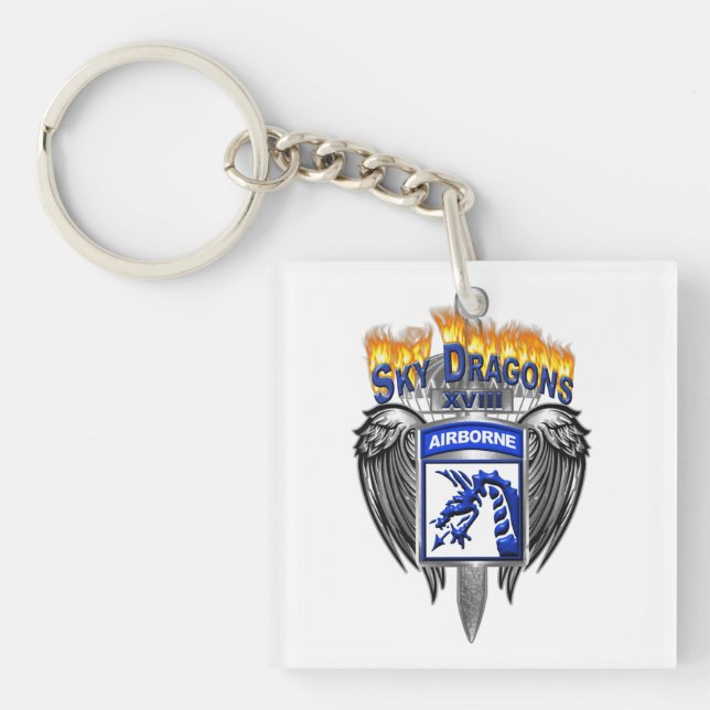 XVIII Airborne Corps Amazing Sky Dragons Key Ring (Front)